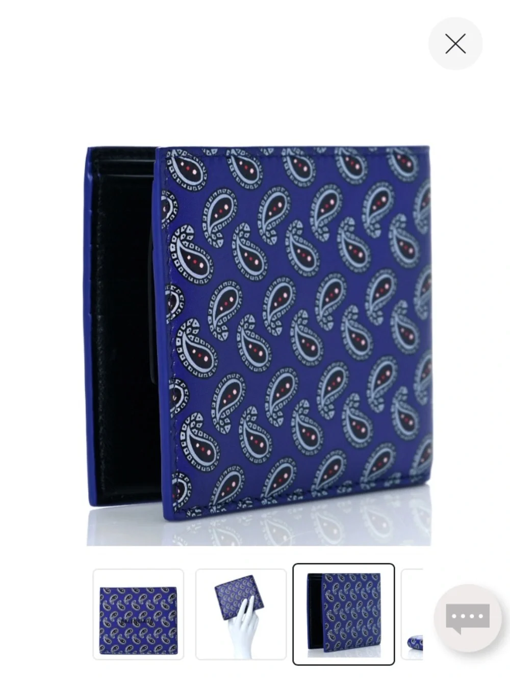 New Balenciaga Purple Leather Paisley Print Bi-fold Wallet